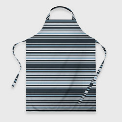 Фартук кулинарный Горизонтальные синие, голубые, белые полосы, цвет: 3D-принт