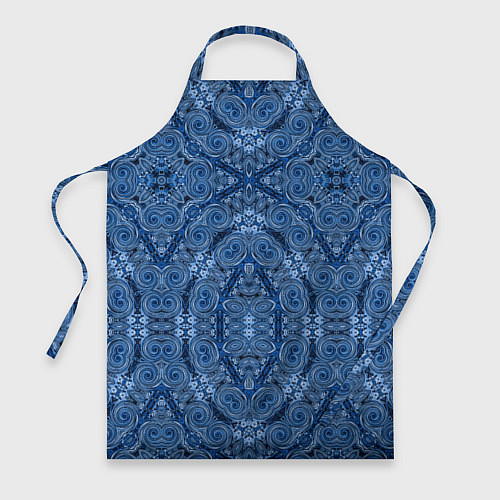 Фартук Gray blue ethnic arabic ornament / 3D-принт – фото 1