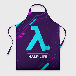 Фартук кулинарный Символ Half-Life в неоновых цветах на темном фоне, цвет: 3D-принт