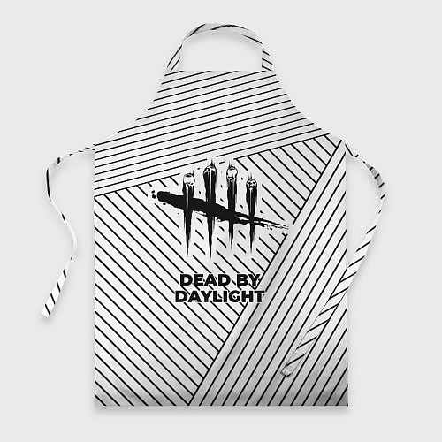 Фартук Символ Dead by Daylight на светлом фоне с полосами / 3D-принт – фото 1