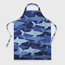 Фартук кулинарный Акулий камуфляж - паттерн, цвет: 3D-принт