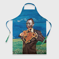 Фартук кулинарный Ван Гог портрет с Подсолнухами, цвет: 3D-принт