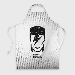 Фартук кулинарный David Bowie с потертостями на светлом фоне, цвет: 3D-принт