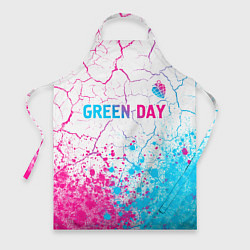 Фартук кулинарный Green Day neon gradient style: символ сверху, цвет: 3D-принт