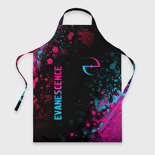 Фартук Evanescence - neon gradient: символ и надпись верт / 3D-принт – фото 1