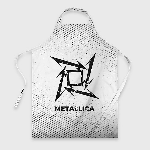 Фартук Metallica с потертостями на светлом фоне / 3D-принт – фото 1