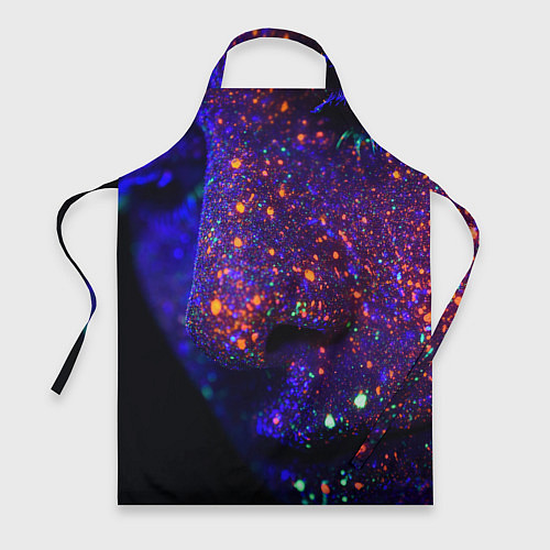 Фартук Силуэт лица из мазков красок / 3D-принт – фото 1