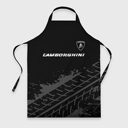 Фартук Lamborghini speed на темном фоне со следами шин: с