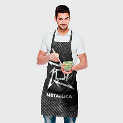 Фартук кулинарный Metallica с потертостями на темном фоне, цвет: 3D-принт — фото 2