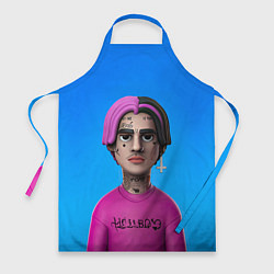 Фартук кулинарный Lil Peep На Синем Фоне, цвет: 3D-принт
