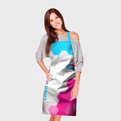 Фартук кулинарный Land Rover neon gradient style: надпись, символ, цвет: 3D-принт — фото 2