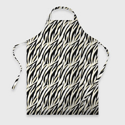 Фартук кулинарный Тигровый полосатый узор-черные, бежевые полосы на, цвет: 3D-принт