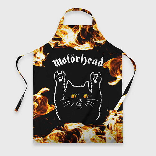 Фартук Motorhead рок кот и огонь / 3D-принт – фото 1