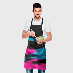 Фартук кулинарный Aerosmith - neon gradient: символ сверху, цвет: 3D-принт — фото 2
