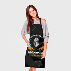 Фартук кулинарный Лого Monaco и надпись legendary football club на т, цвет: 3D-принт — фото 2