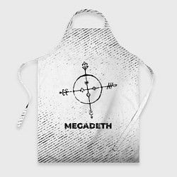 Фартук кулинарный Megadeth с потертостями на светлом фоне, цвет: 3D-принт