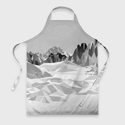 Фартук кулинарный Полигональные стилизованные горы - вершина, цвет: 3D-принт