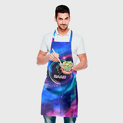 Фартук кулинарный Saab неоновый космос, цвет: 3D-принт — фото 2