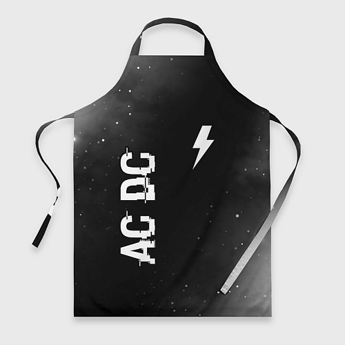 Фартук AC DC glitch на темном фоне: надпись, символ / 3D-принт – фото 1