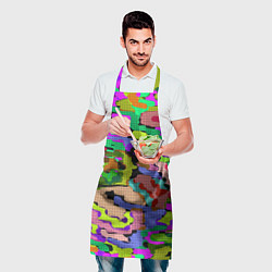 Фартук кулинарный Разноцветный клетчатый камуфляж, цвет: 3D-принт — фото 2