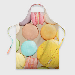 Фартук кулинарный Разноцветные пирожные Макарон, цвет: 3D-принт