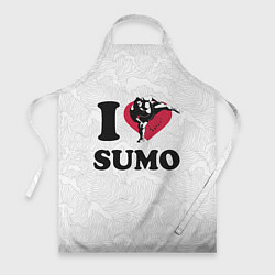 Фартук кулинарный I love sumo fighter, цвет: 3D-принт