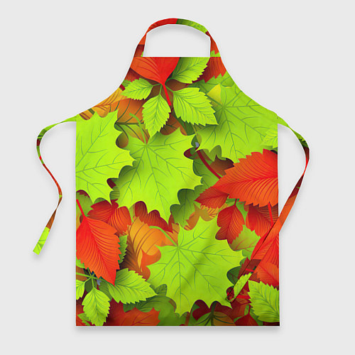 Фартук Зелёные осенние листья / 3D-принт – фото 1