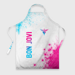 Фартук кулинарный Bon Jovi neon gradient style: надпись, символ, цвет: 3D-принт