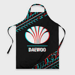 Фартук Значок Daewoo в стиле glitch на темном фоне