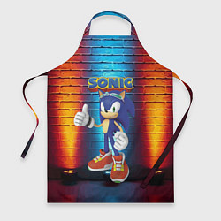 Фартук кулинарный Sonic - Hedgehog - Video game - жест, цвет: 3D-принт