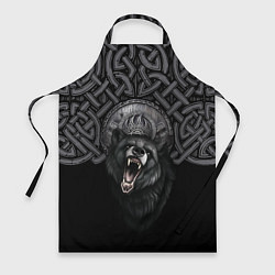 Фартук кулинарный Щит Велеса с медведем, цвет: 3D-принт