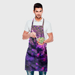 Фартук кулинарный Плиты фиолетовый неон, цвет: 3D-принт — фото 2