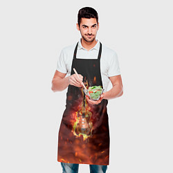Фартук кулинарный Гитара - пламя, цвет: 3D-принт — фото 2