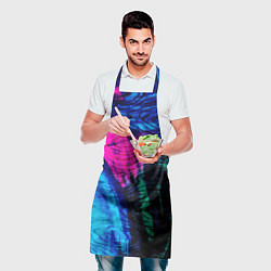 Фартук кулинарный Неоновые краски - абстракция, цвет: 3D-принт — фото 2