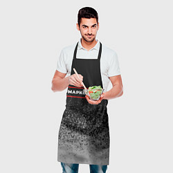 Фартук кулинарный Маркетолог - в красной рамке на темном, цвет: 3D-принт — фото 2