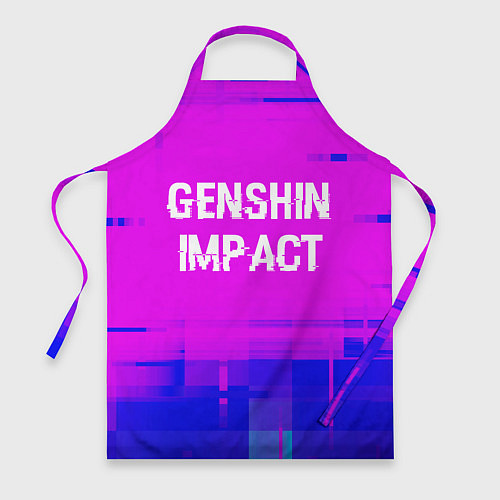 Фартук Genshin Impact glitch text effect: символ сверху / 3D-принт – фото 1