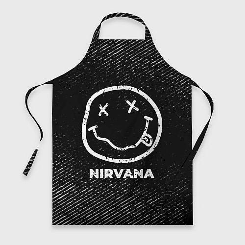 Фартук Nirvana с потертостями на темном фоне / 3D-принт – фото 1