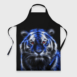 Фартук кулинарный Синий неоновый тигр, цвет: 3D-принт