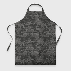 Фартук кулинарный Камуфляж AOR-2 серый пиксель, цвет: 3D-принт