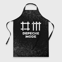Фартук кулинарный Depeche Mode с потертостями на темном фоне, цвет: 3D-принт