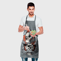 Фартук кулинарный Slipknot Скелет, цвет: 3D-принт — фото 2