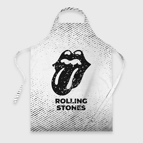 Фартук Rolling Stones с потертостями на светлом фоне / 3D-принт – фото 1