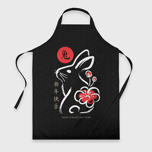 Фартук Rabbit with flower, chinese new year / 3D-принт – фото 1