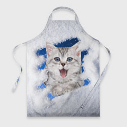 Фартук кулинарный Котёнок в снегу, цвет: 3D-принт