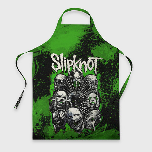 Фартук Slipknot green abstract / 3D-принт – фото 1