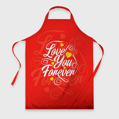 Фартук Love you forever - hearts, patterns / 3D-принт – фото 1