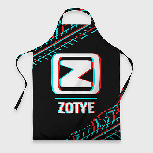 Фартук Значок Zotye в стиле glitch на темном фоне / 3D-принт – фото 1