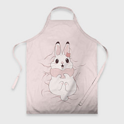 Фартук кулинарный Милый кролик на розовом, цвет: 3D-принт