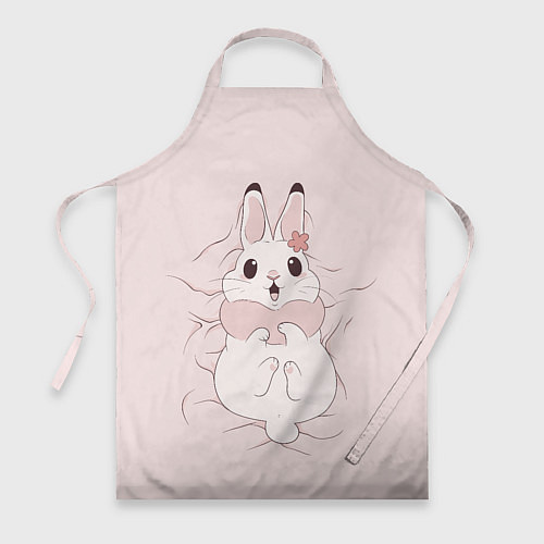 Фартук Милый кролик на розовом / 3D-принт – фото 1