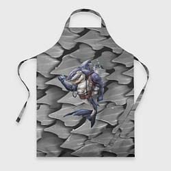 Фартук кулинарный Акула - опытный аквалангист, цвет: 3D-принт